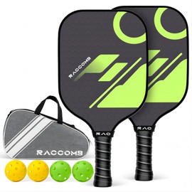 Carbon Fiber Pickleball Paddles - Graphite Pickleball Paddles Set of 2, Polymer Honeycomb Core,USAPA Approved,Anti-Slip Sweat-Absorbing Grip, Professioner Paddle Ball Set for Pickleball Players