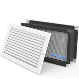 Suprocky Wall Return Air Pathway with Eco-Friendly PP Filter and Aluminum Grille (14"x 8" Retrofit), Upgraded Fins, Odor Free, Durable, AP1408 Matte White Zone Air Pathway, Fits Sidewalls