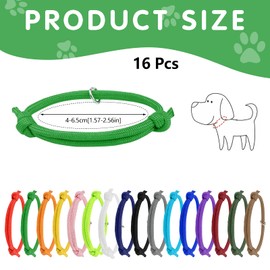 Bekecidi 16 Stück Welpen-ID-Halsbänder, Weiche Verstellbare Wurfhalsbänder Welpen Identifizierung Halsbänder Bunte Neugeborenen Halsbänder für Kätzchen Kleine Hunde Haustiere Welpenzubehör (S)