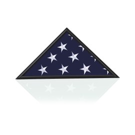 Arborishthink Large Flag Box Display Case, Military Shadow Box for Veterans Burial Flag, Solid Wood Flag Holder for Funeral and Memory, High Transparent Glass Front Flag Display Case for Burial Flag