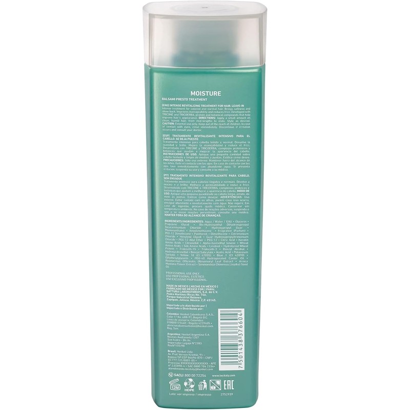 TEC ITALY Balsami Presto Tratamiento Revitaliza Suavidad Brillo 300 ml