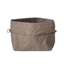 TRAX SHOP Bag-in-Bag Inner Bag Back-in-Back Light Divider Organization Deep 13 Pockets with Zipper (Beige)