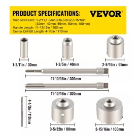 Vevor Juego De Sierra Perforadora Para Hormigon, Cemento, Muro