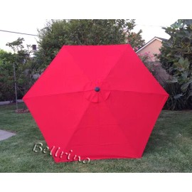BELLRINO Patio Umbrella Canopy Top Cover Replacement RED COLOR  7.5 Ft 6-Rib Umbrella @