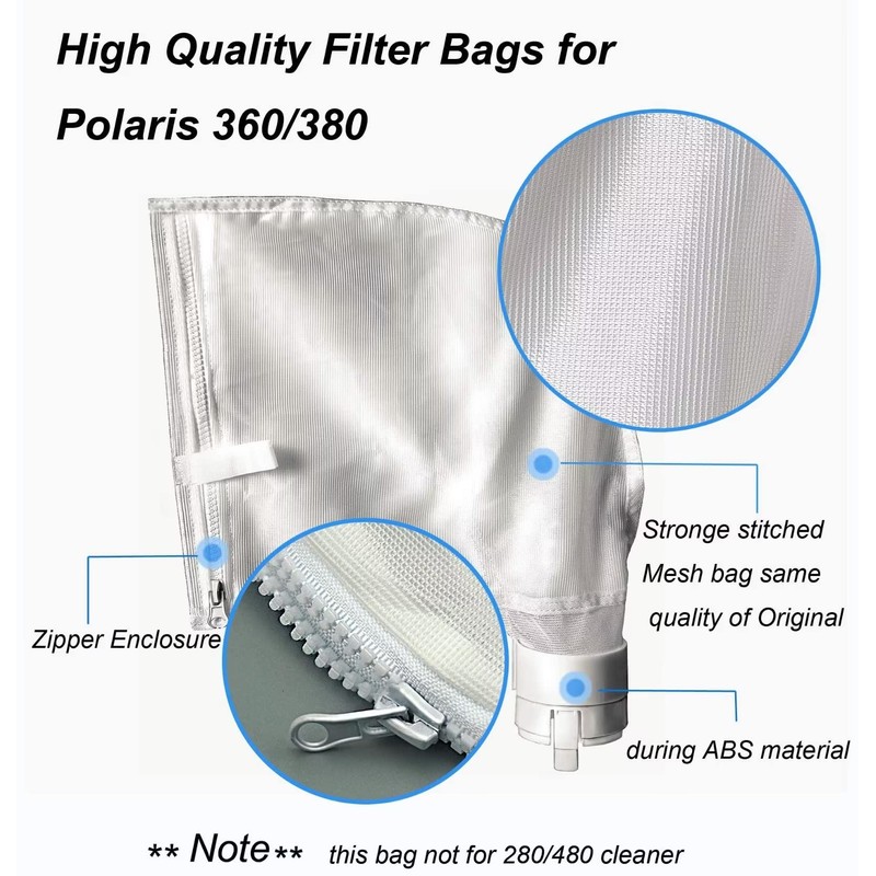 UCEDER 2 Pack Zippered Bag Replacement Fits for Polaris 360,