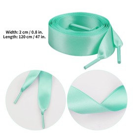 OJIOUI 12 Pairs Flat Satin Ribbon Shoelaces Colorful Silk Shoestrings Casual Wide Shoe Laces for Sneakers Skate Shoes Boots Sport Shoes (12, 12 Colors)