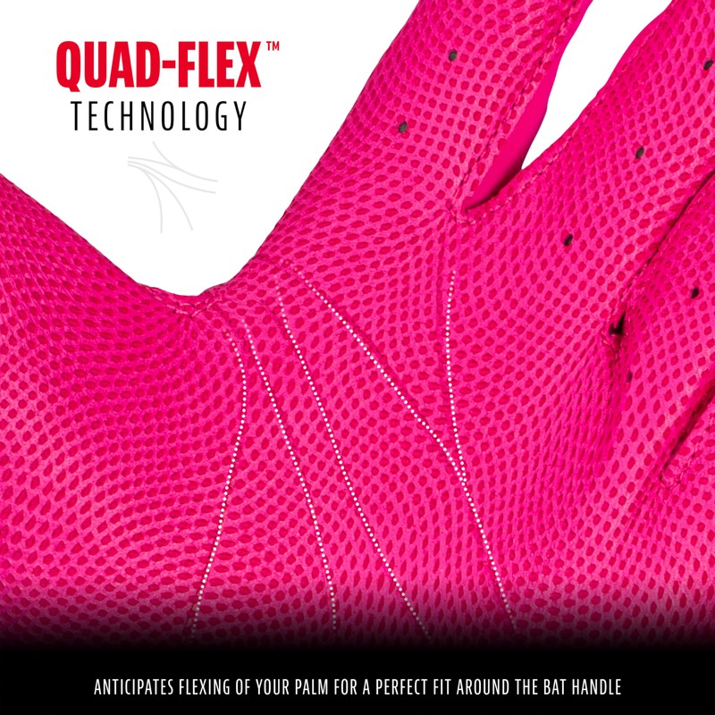 Franklin CFX PRO HI LITE Baseball Batting Gloves, Pink, M