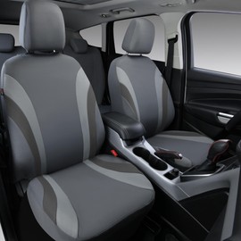 CAR PASS Line Rider Sporty Cloth Universal Fit Car Seat Cover -100% Breathable with 5mm Composite Sponge Inside,Airbag Compatible,3zipper Bench(Full Set, Space Gray)