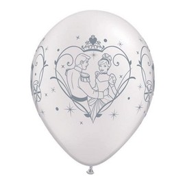 Qualatex Latex Balloons 99292-Q Cinderella & Prince Charming, 11", White