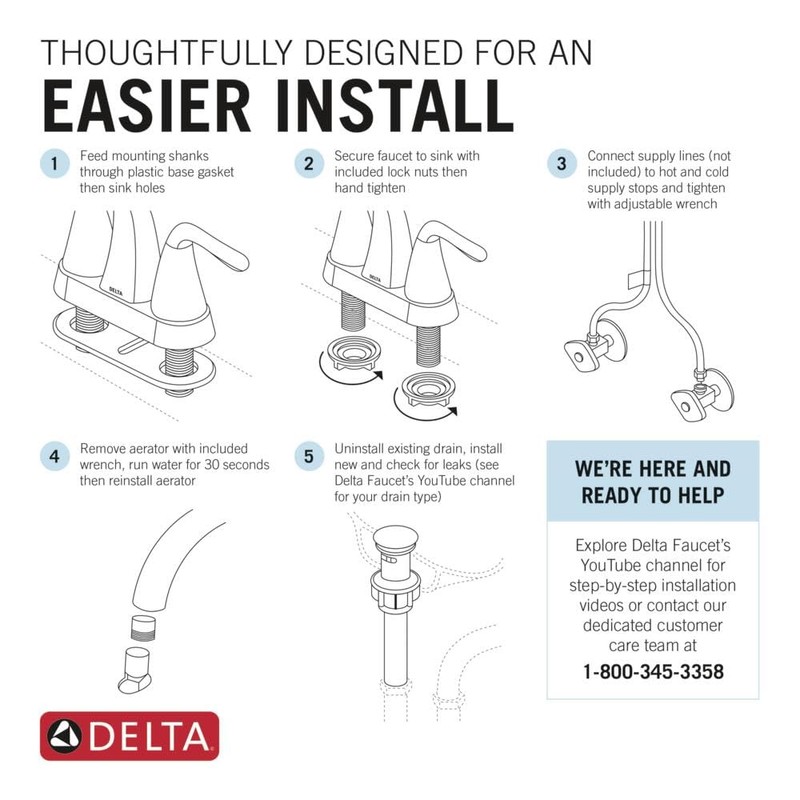 Delta Faucet Foundations Centerset Bathroom Faucet, Chrome 1-Handle Bathroom Faucet,