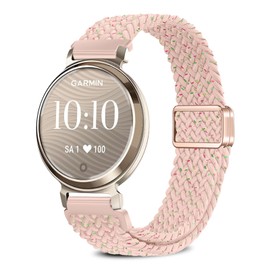 Magnetic Braided Watch Bands Compatible with Garmin Lily 2 Women Men,14mm Wristband,Replacement Nylon Sport Strap for Garmin Lily 2 Starlight Pink