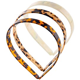 Aiosy Tortoise Shell Headbands Thin Tortoiseshell Hairbands Shiny Acetate Headpieces Vintage Teeth Hair Accessories for Women (White)