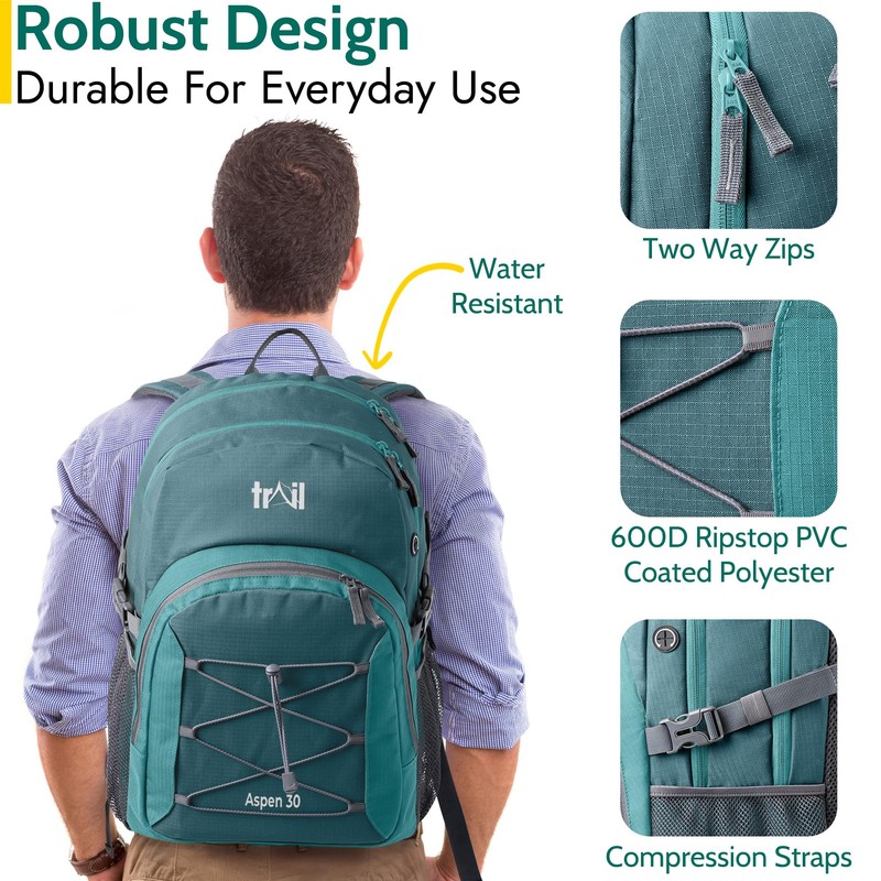 Trail Aspen 30L Day Pack Backpack for School Work Hiking