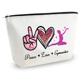 Yoxiumi Gymnastics Gifts for Women Female Gymnastics Stuff Gymnastics Bag Gymnastics Coach Gifts Gymnastics Accessories Gymnast Cheer Bag Dance Makeup Bag Gymnastic Cosmetic Bag