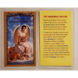 In Memory of a Faithful Friend - Laminated  Holy Card