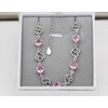 Baobei Women's Heart Anklet 925 Sterling Silver Purple Pink Cubic