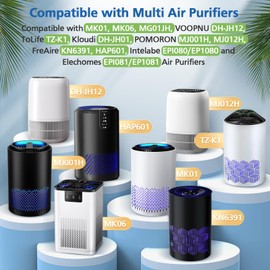 MK01 MK06 DH-JH12 TZ-K1 HEPA Replacement Filter, Compatible with MK01, MK06, ToLife TZ-K1, VOOPNU DH-JH12, MG01JH, Kloudi DH-JH01, POMORON MJ001H, MJ012H, Intelabe EPI080/EP1080, 2 Pack