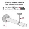Hermex BTR-3 Brida cromada para tubo redondo de closet, color,
