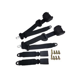 2PACK Universal Retractable Adjustable Golf Cart Belts for Go Kart UTV Minivan RV Truck Black