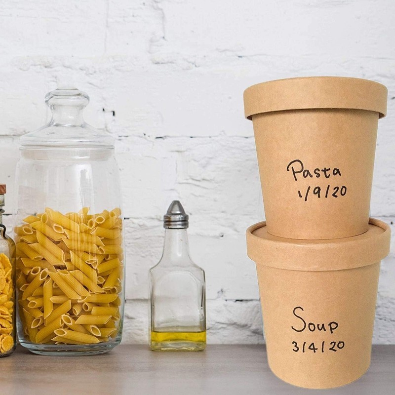 DeinPack 25 Soup Cups to Go with Lids Brown 230