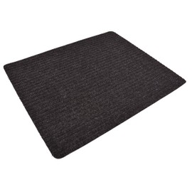 Stair Treads Collection Indoor Skid Slip Resistant Carpet Stair Tread Mat (Black, Matching Mat 24 in x 30 in)