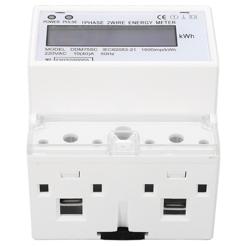 Energy Meter 1 Phase 2 Wire 4P Digital LCD Kwh