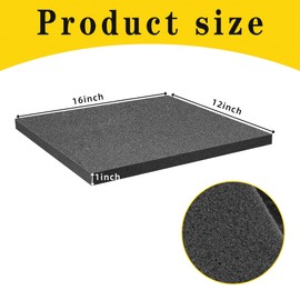 DECOHS 4 PCS Polyurethane Foam Sheet-16x12x1 Inch Cuttable Foam Inserts for Cases-Packing Foam Pads for Toolbox Camera Storage and Crafts