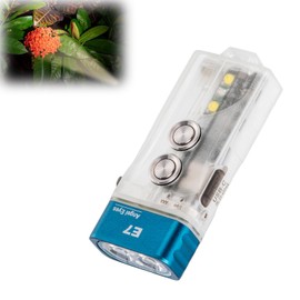 RovyVon E7U Keychain Flashlight, Glow in the Dark Dual Power 500 Lumens with Lockout Mode, Waterproof for Daily Use, Camping, Hiking, Emergency