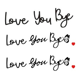 VARKAGE 3 Pieces Love You Bye Sign Over The Door, Wooden Sign with Lettering for the Hallway, Front Door, Home Decoration, Window, Walls, Signs for Christmas, Valentine's Day, Wedding, Thanksgiving