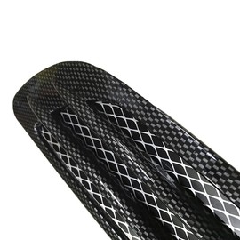 TOTMOX Universal Black/Chrome/Carbon Fiber Car Air Flow Fender Side Vent Decoion Sticker, Black