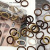 Brown Cotton Hair Ties - 100PCS Seamless Thick Elastic Ponytail