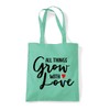 All things grow with love [CM17PMR] romantic statement tote shopping