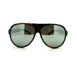 Oversized Plastic Racer Aviators Unisex Retro Fashion Eyewear Tortoise Silver