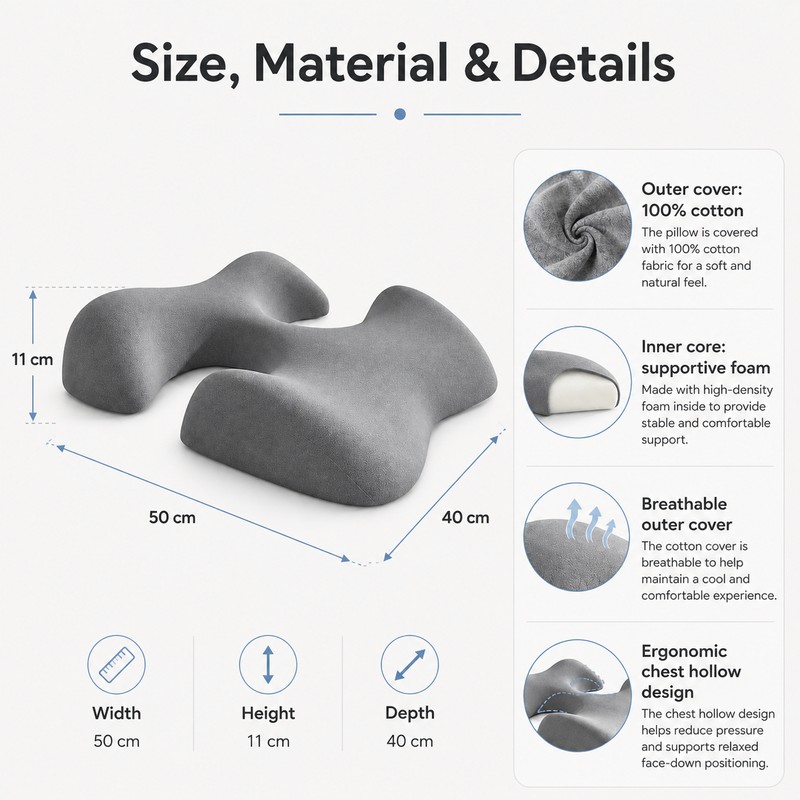 Massage Table Breast Pillow for Prone Comfort – Chest Hollow
