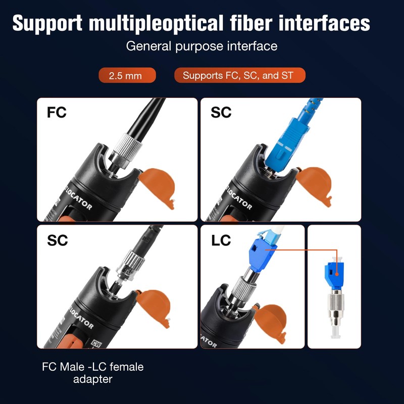 Visual Fault Locator,10-20KM VFL Fiber Optic Tester Kit - Include