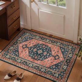 Tangsoo Oriental 2x3 Small Rug for Entryway,Washable Non-Slip Indoor Mat