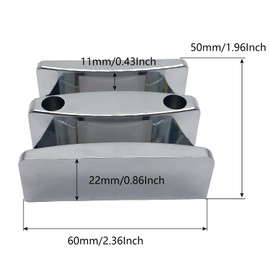 60mm x 50mm Glass Shower Door Bottom Guide (2Pcs) for Frameless Sliding Shower Door