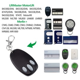 84335EML/94335E Garage Door Handheld Transmitter Compatible with MotorLift ML700/ML750/ML850 for Chamberlian LM600/LM800/LM1000, Pack of 2