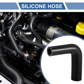 X AUTOHAUX 1 Pcs 19mm/0.75"-25mm/0.98" ID 102mm/4.02" Length 90 Degrees Black Car Silicone Hose Coolant Hose Universal