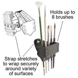 Easy To Use Products Brush Grip Paintbrush Holder and Drying Rack/Caddy, Painting Supplies (Black)