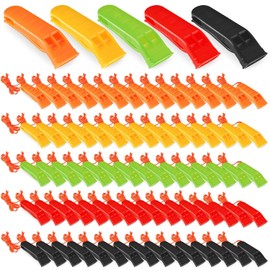 100 silbatos de emergencia con cordón, silbato de seguridad, silbato de supervivencia, explosión fuerte para seguridad, camping, senderismo, barco, caza, supervivencia, rescate señalización