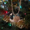 Lovebird Wood Ornament Bird Hanging Figurine Handmade Carved Decor -
