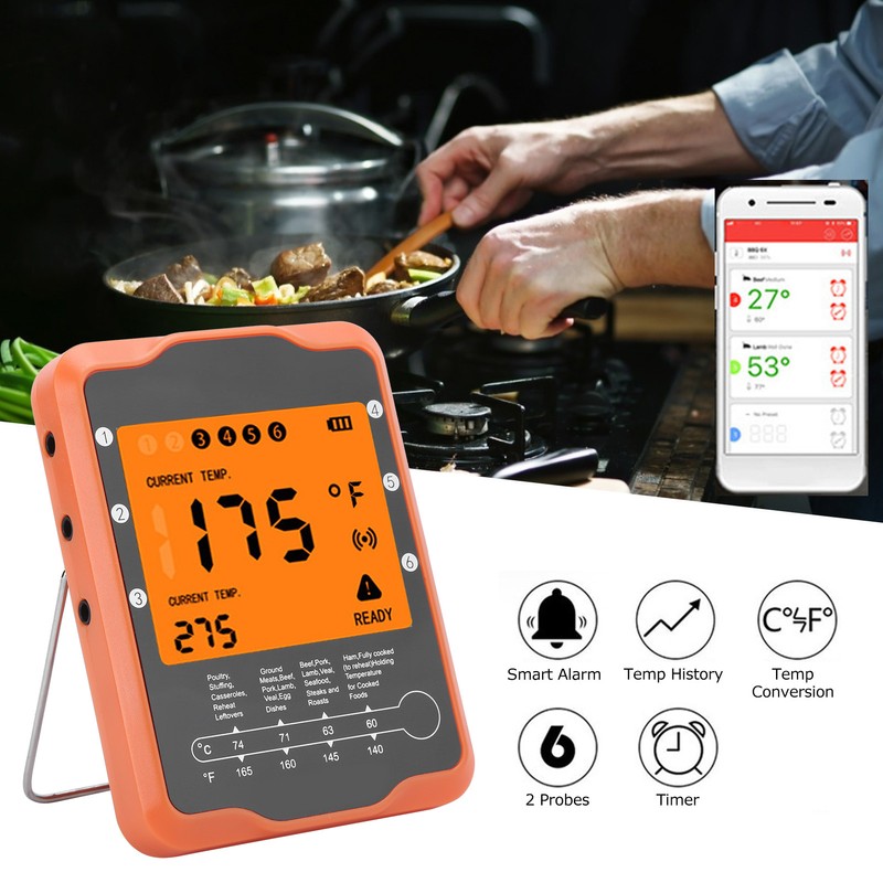 Food Thermometer Smart Wireless Remote Digital Thermometer Cooking Supplies for
