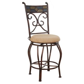 Boraam Beau Counter Height Metal Stool, 24-Inch, Black/Gold