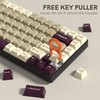 PBT Keycaps Set,Double Shot 137 Keys Cherry Profile, White Grey