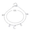 Vanbelle Sterling Silver Jewelry Hanging Moon and Star Anklet with
