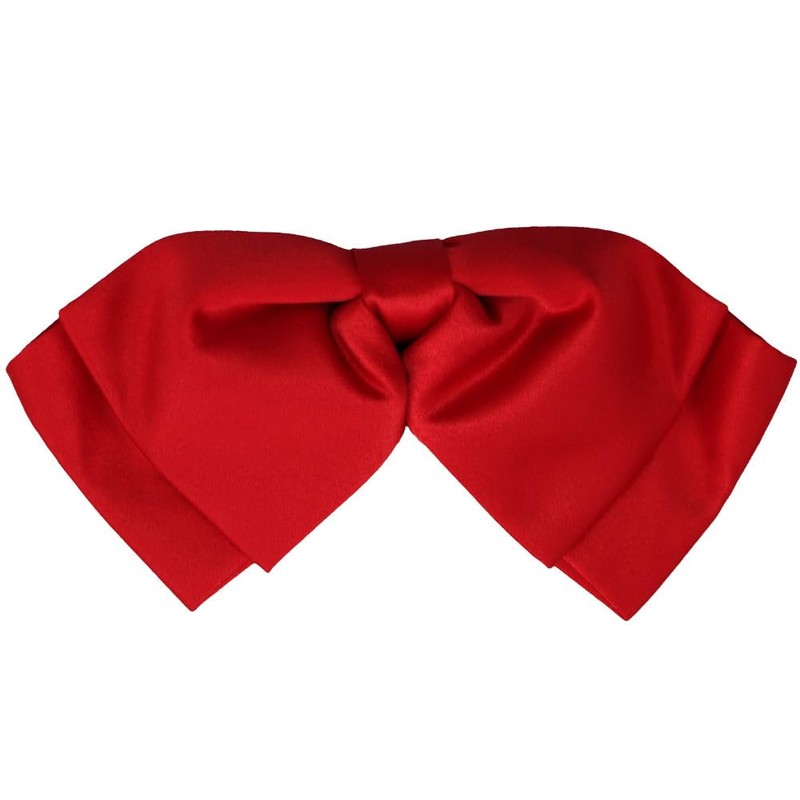 tiemart Solid Color Floppy Bow Tie (Red)