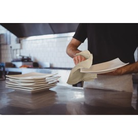 ROYALE LINENS Flour Sack Dish Towels - 28" X 28" Kitchen Towel - Super Absorbent Flour Sack -100% Ring Spun Cotton -Tea Towels - for Embroidery, Cloth Diapers, Cheese Strainers - (24 Pack, Natural)