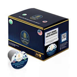 Organic English Breakfast Tea Pods for Keurig - Naturally Caffeinated Unsweetened Black Tea Pods by Teavity (36 Tea Pods)