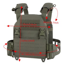 YAKEDA Tactical Training Vest with PALS System - Adjustable Straps Quick-Release Buckle for Hunting (US, Alpha, One Size, Regular, Regular, Green)
